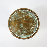 Victorian bronze imerial quart measure. Etched to the front Imperial Quart, Division of Hang, West. North Riding, Yorkshire. 1835. Numbered stamped to the bottom 652, and Royal victorian marks to the top and dated 1893 for approval of use and measure of the imperial quart. The imperial quart measures to 1/4 of a gallon. To  measure liquid or dry goods.   Measures: Height 13.5cm, Diameter 12.5cm. Showing base slight discolouring 