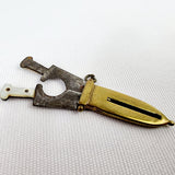 Brass Dagger Cigar Cutter image showing the item opened for cutting