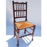 Pair of 18th Century style Oak and Elm Chairs with Rush Seats