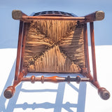 Pair of 18th Century style Oak and Elm Chairs with Rush Seats