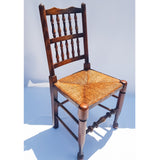 Pair of 18th Century style Oak and Elm Chairs with Rush Seats