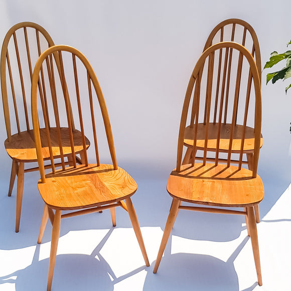 Set of Four Ercol Quaker 365 Windsor Chairs