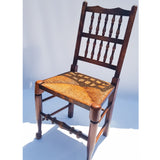 Pair of 18th Century style Oak and Elm Chairs with Rush Seats