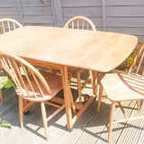 Ercol Drop Leaf Table H-Stretcher Legs