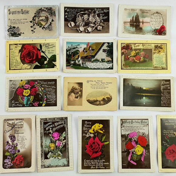 Fourteen Embossed Early 20th Century Postcards - Attrells