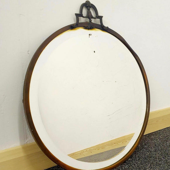 Large Edwardian Brass Frame Circular Mirror - Attrells
