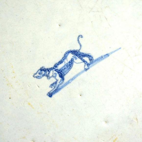 17th/18th Century Delft Blue & White Tile with Dog - Attrells