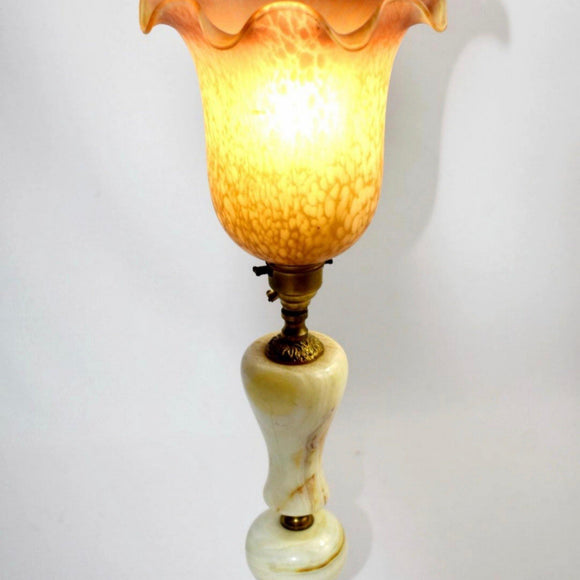 Early 20th Century White Marble Lamp - Attrells
