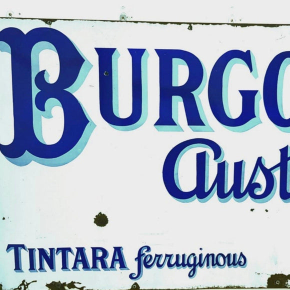 Rare Late Victorian Enamel Burgoyne's Australian Wine Sign Extremely Large - Attrells