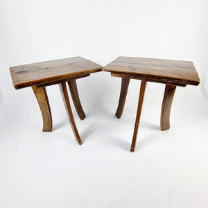 Pair of Antique Elm Milking Stools
