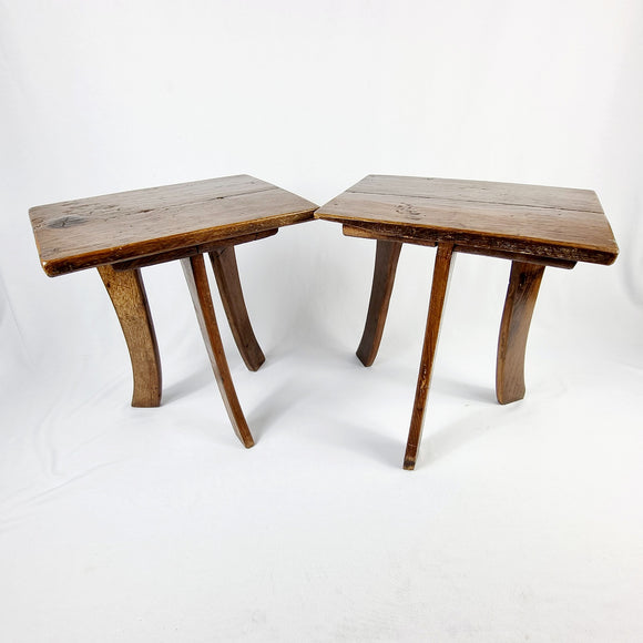 Pair of Antique Elm Milking Stools