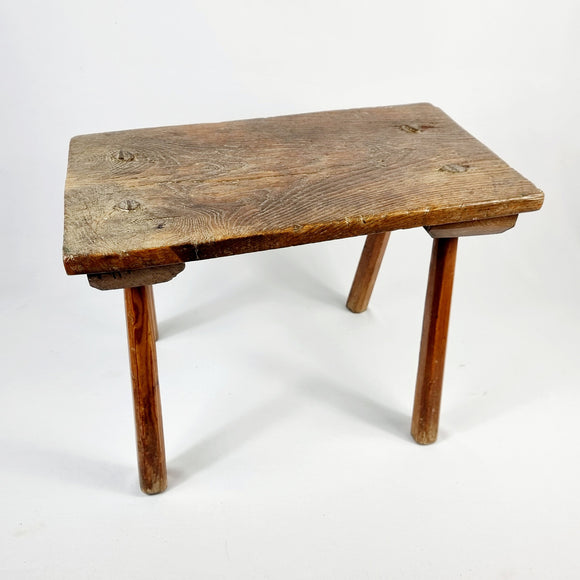 19th Century Elm Plank Milking Stool