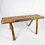 18th Century Plank Top Elm Farmhouse Bench