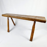 18th Century Plank Top Elm Farmhouse Bench