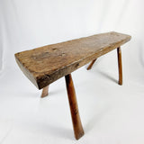 18th Century Plank Top Elm Farmhouse Bench