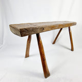 18th Century Plank Top Elm Farmhouse Bench