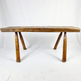 18th Century Plank Top Elm Farmhouse Bench