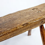 18th Century Plank Top Elm Farmhouse Bench