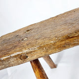 18th Century Plank Top Elm Farmhouse Bench