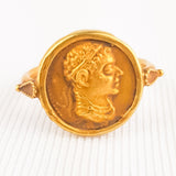Antique Grand Tour Roman Style Gold Coin Ring
