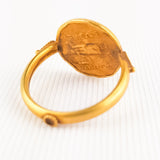 Antique Grand Tour Roman Style Gold Coin Ring