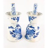 A Pair of 19th Century Blue and White Chinese Incense Burners