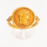 Antique Grand Tour Roman Style Gold Coin Ring
