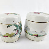 Pair of 20th Century Cantonese Famille Rose Chinese Pots