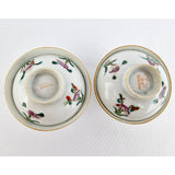 Pair of Cantonese Chinese Rice Bowls with a Plate