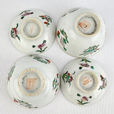 Pair of Cantonese Chinese Rice Bowls with a Plate