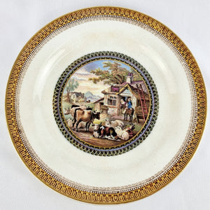 Antique F&R Pratt and co. No.123  Redbull Inn Plate