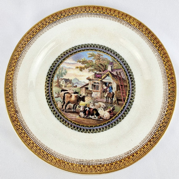 Antique F&R Pratt and co. No.123  Redbull Inn Plate