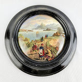 Prattware Pot Lid Titled Harbour of Hong Kong