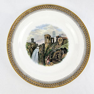 Prattware Plate Depicting A Roman Waterfall No.123