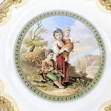 Prattware plate mother and children
