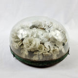 19th Century Glass Domed Porcelain Flowered Diorama