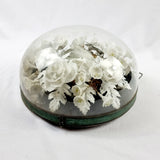 19th Century Glass Domed Porcelain Flowered Diorama