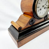 19th Century Mahogany, Ebonised Mantle Drum Clock