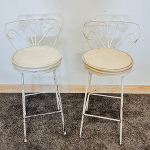 Pair of French Metal Bar Stools