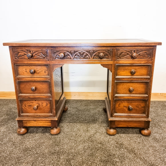 Leather Top Oak Desk