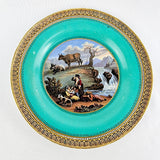 Antique Prattware Plate Titled Bedside the Waterfall