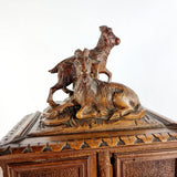 Black Forest Carved Walnut Mountain Goat Table Cabinet