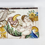 Antique Italian Tiles of a Cherub and Birds