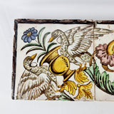 Antique Italian Tiles of a Cherub and Birds