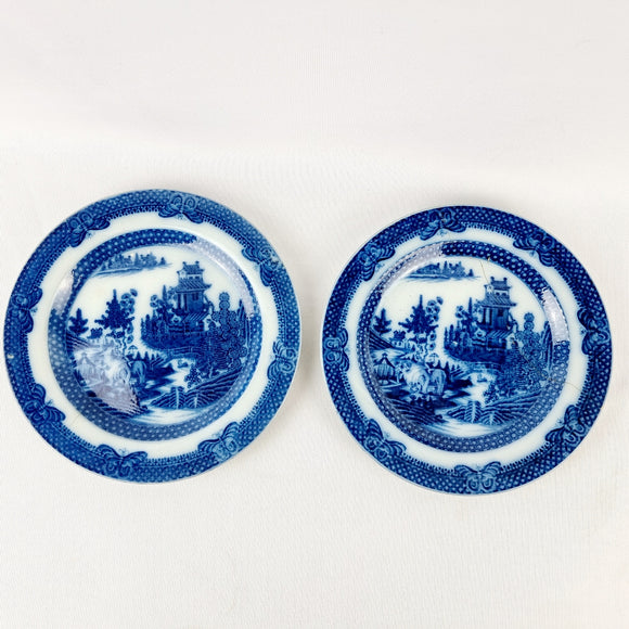Pair of 19th Century Turner Willow Pattern Plates