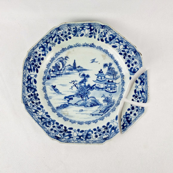 19th Century Chinese Blue and White Plate