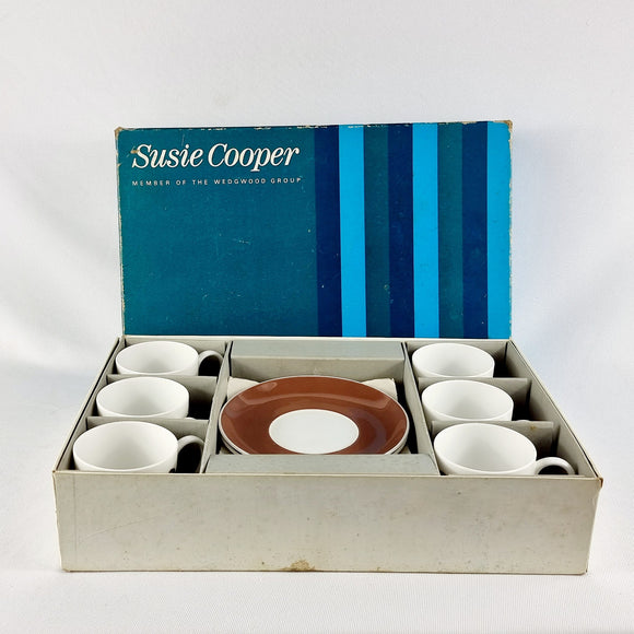 Susie Cooper Set of Six Coffee Cups and Saucers
