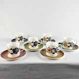 Susie Cooper Set of Six Coffee Cups and Saucers