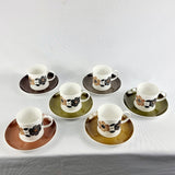Susie Cooper Set of Six Coffee Cups and Saucers