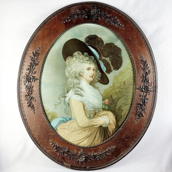 Antique Oval Framed Print The Stolen Dutchess